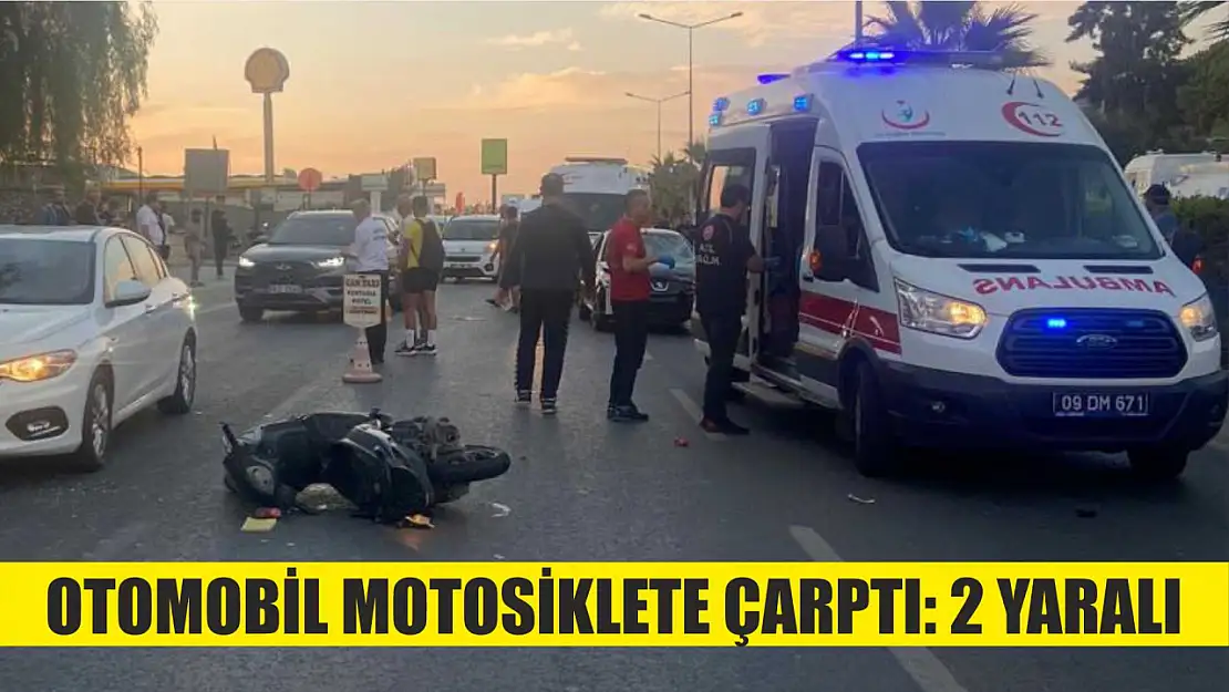 Otomobil motosiklete çarptı: 2 yaralı