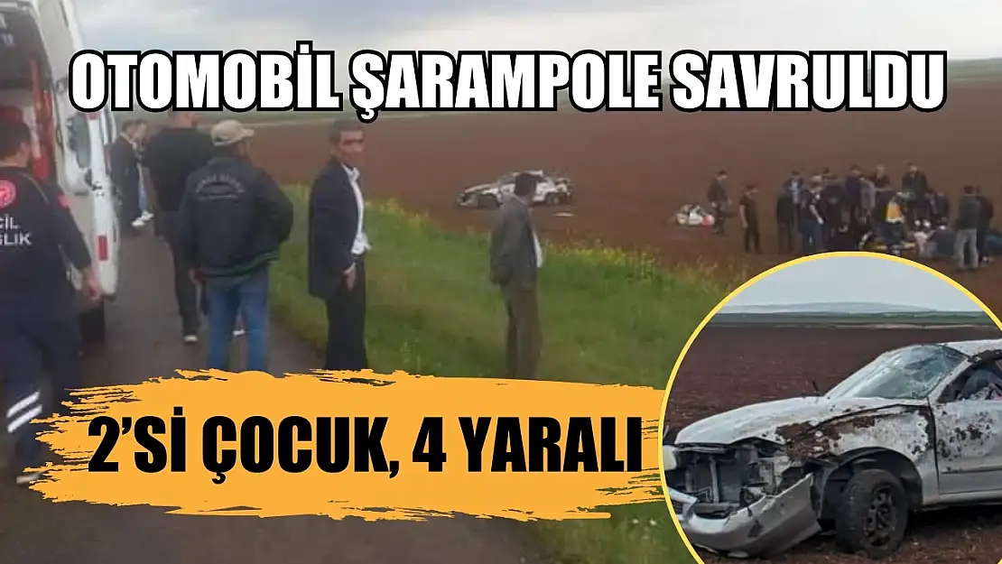 Otomobil şarampole savruldu: 2'si çocuk, 4 yaralı