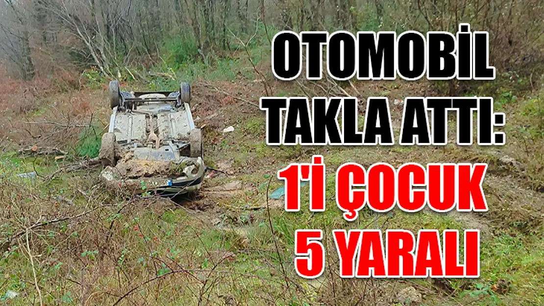 Otomobil Takla Attı: 1'i Çocuk 5 Yaralı