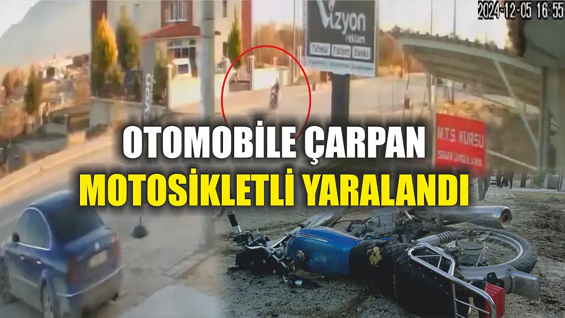 Otomobile çarpan motosikletli yaralandı