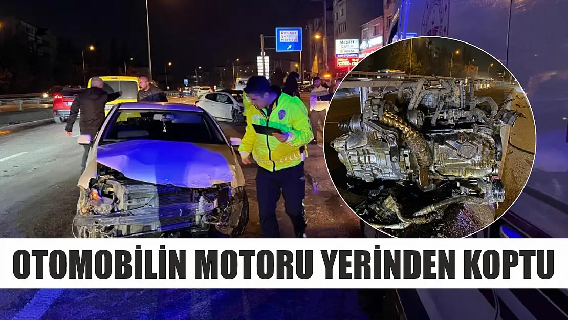 Otomobilin motoru yerinden koptu