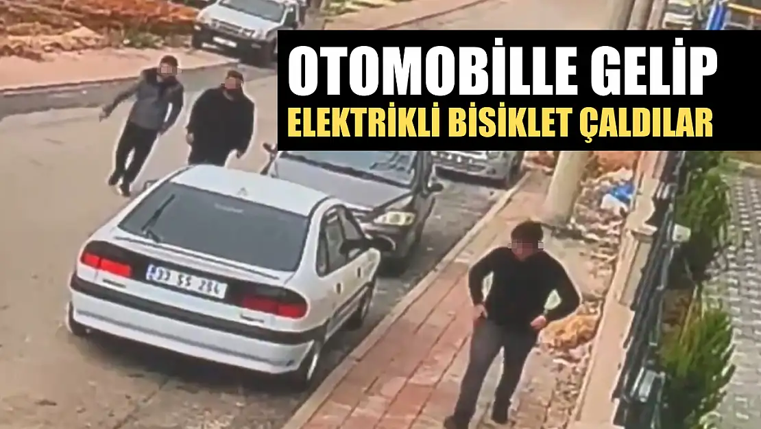 Otomobille gelip elektrikli bisiklet çaldılar