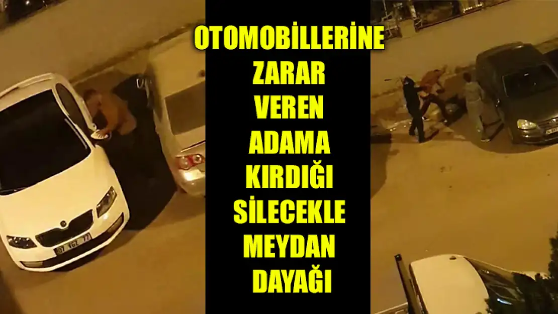 Otomobillerine Zarar Veren Adama Kırdığı Silecekle Meydan Dayağı