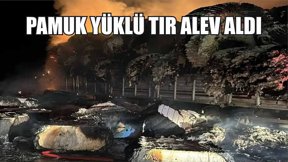 Pamuk yüklü tır alev aldı