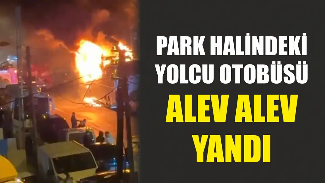 Park halindeki yolcu otobüsü alev alev yandı