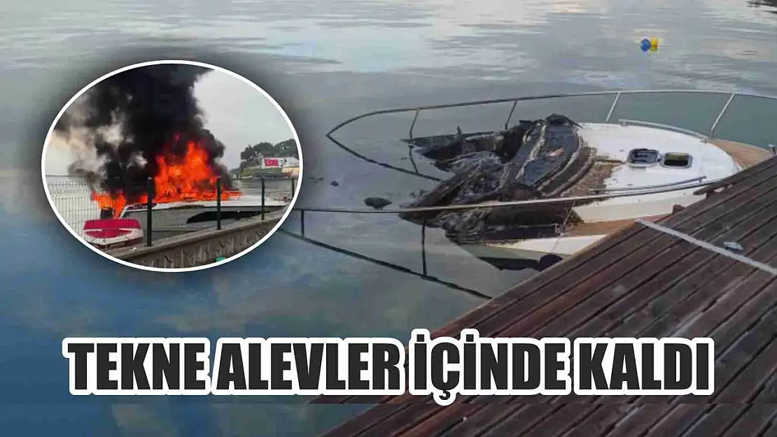 Patlayan tekne alevler içinde kaldı