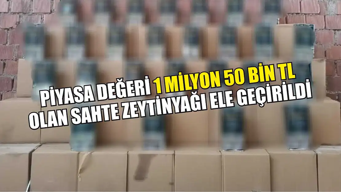 Piyasa değeri 1 milyon 50 bin TL olan sahte zeytinyağı ele geçirildi