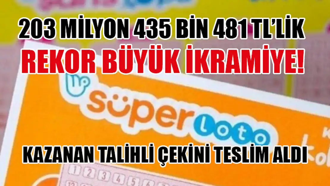 Rekor Büyük İkramiye'yi Kazanan Talihli Çekini Teslim Aldı