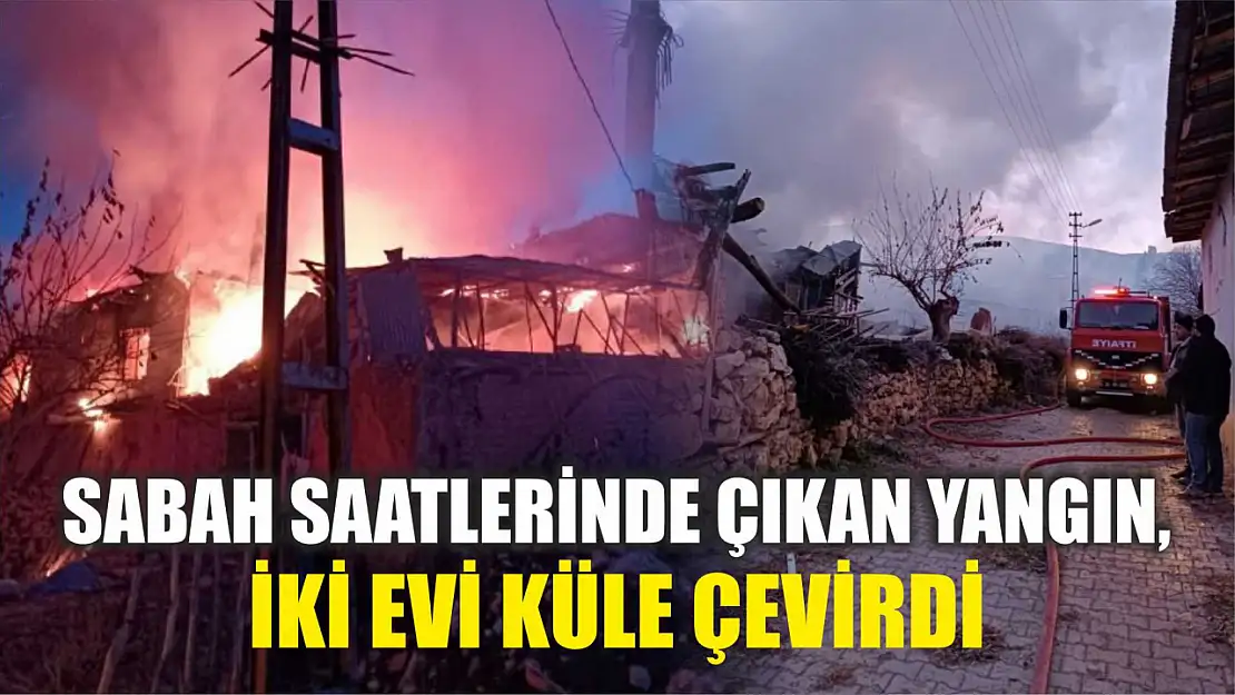 Sabah saatlerinde çıkan yangın, iki evi küle çevirdi