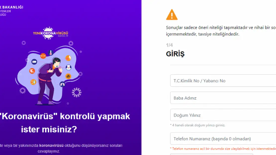 Sağlık Bakanlığı kullanıma sundu! İnternetten Korona virüs testi nasıl yapılır?