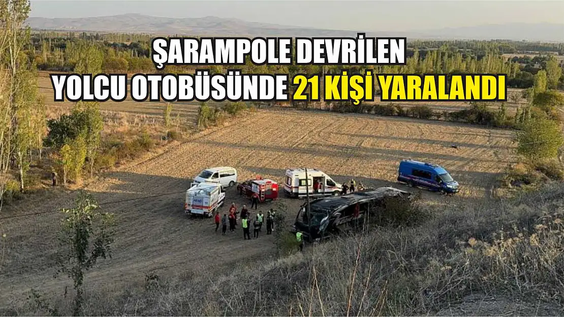 Şarampole devrilen yolcu otobüsünde 21 kişi yaralandı