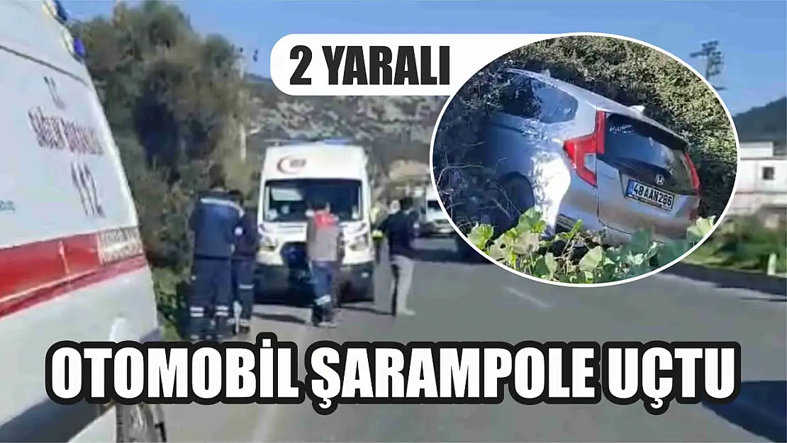 Şarampole uçan araçta 2 kişi yaralandı