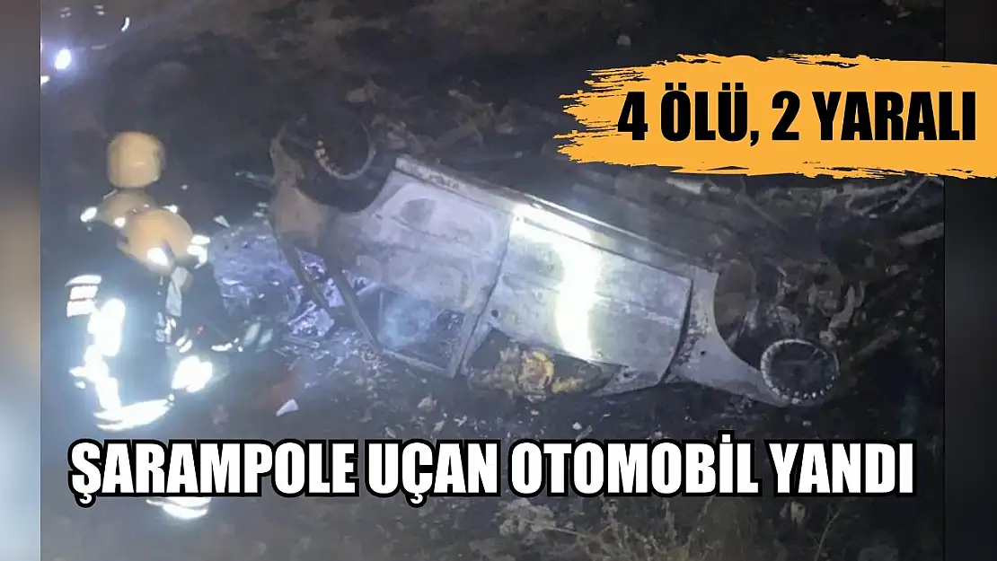 Şarampole uçan otomobil yandı: 4 ölü, 2 yaralı