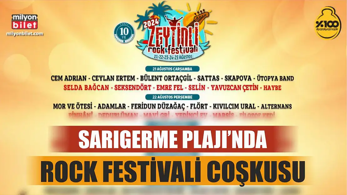 Sarıgerme Plajı'nda Rock Festivali Coşkusu