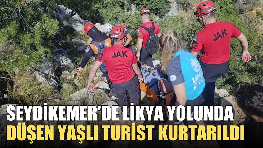 Seydikemer'de Likya yolunda düşen yaşlı turist kurtarıldı