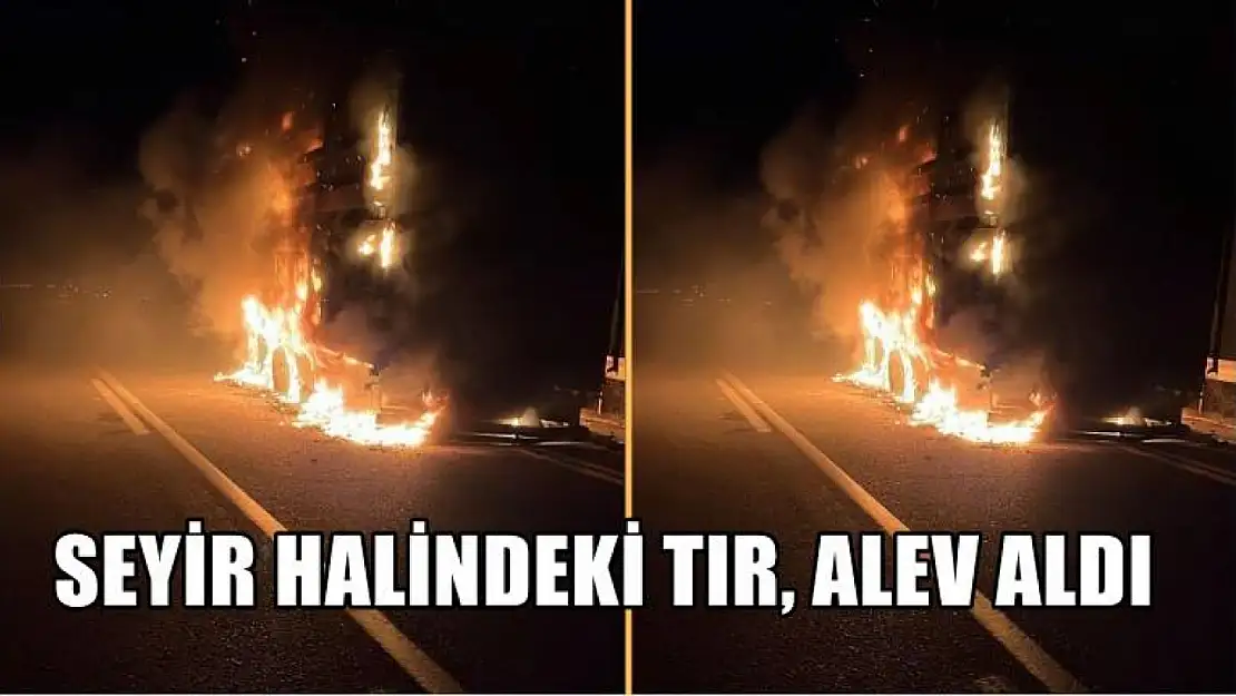 Seyir halindeki tır, alev aldı