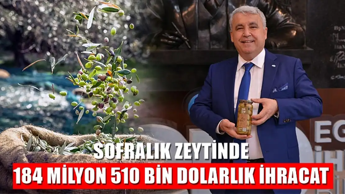 Sofralık zeytinde 184 milyon 510 bin dolarlık ihracat