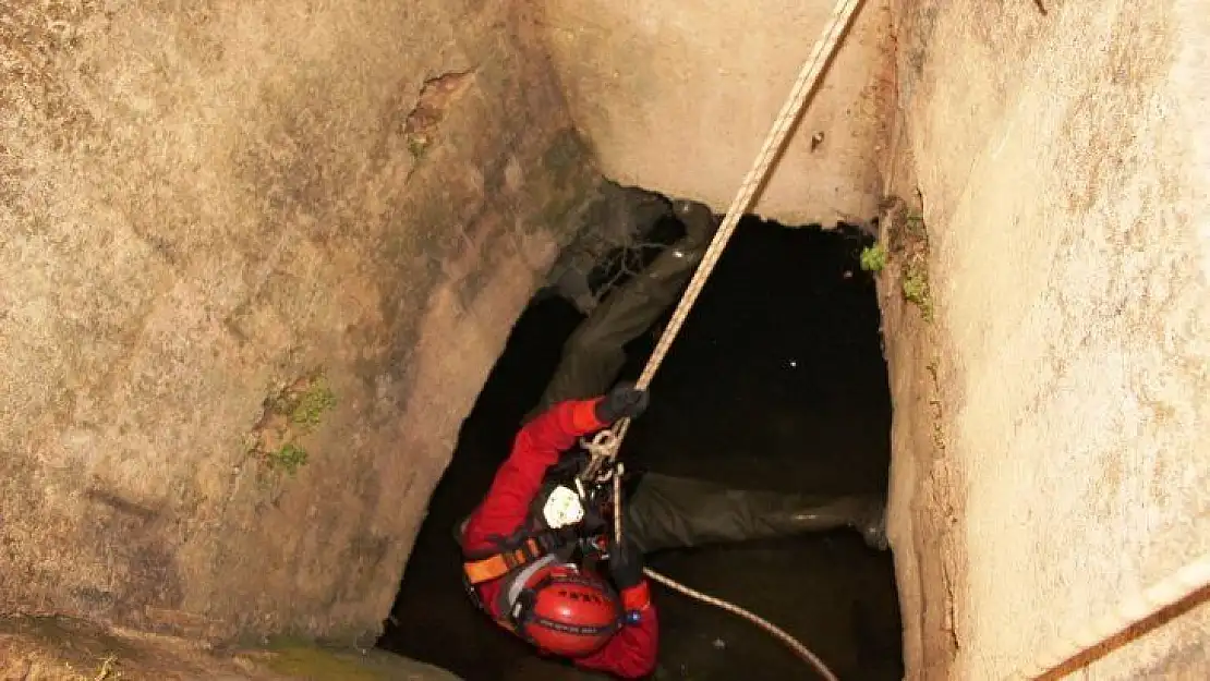 Su dolu kuyuda 3 gün hayat mücadelesi veren yavru kediyi kurtarmak için seferber oldular