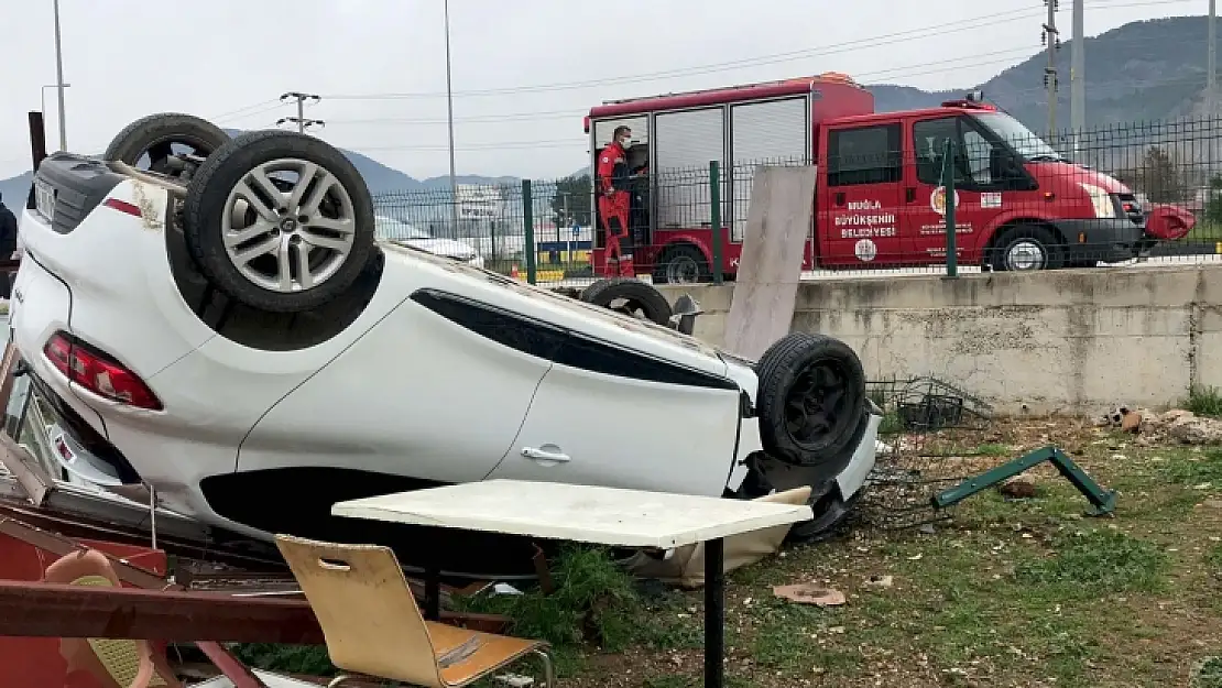 Takla atan otomobilden sağ çıktı