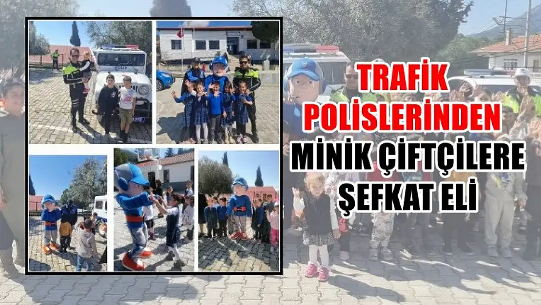 Trafik polislerinden minik çiftçilere şefkat eli