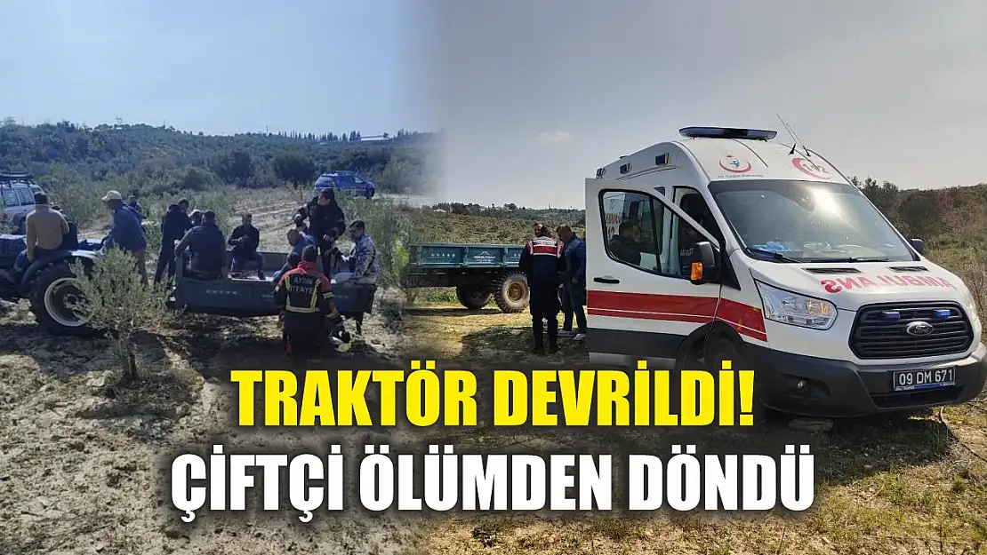 Traktör devrildi! Çiftçi ölümden döndü