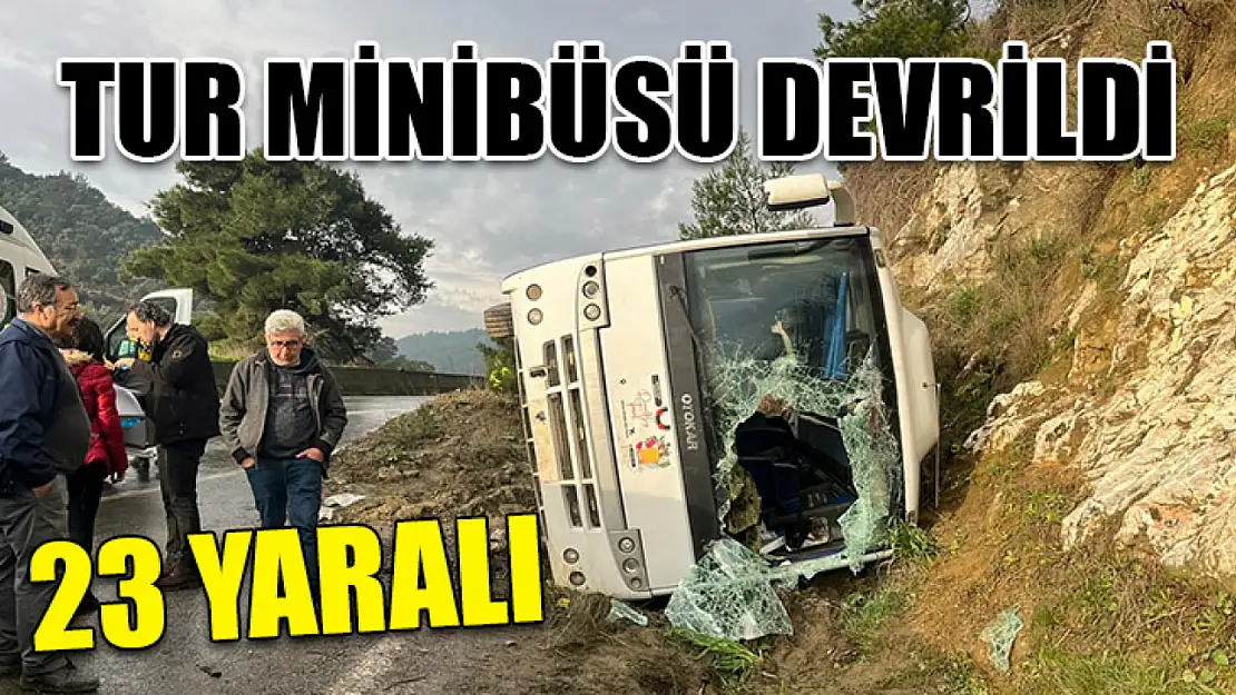 Tur minibüsü devrildi: 23 yaralı