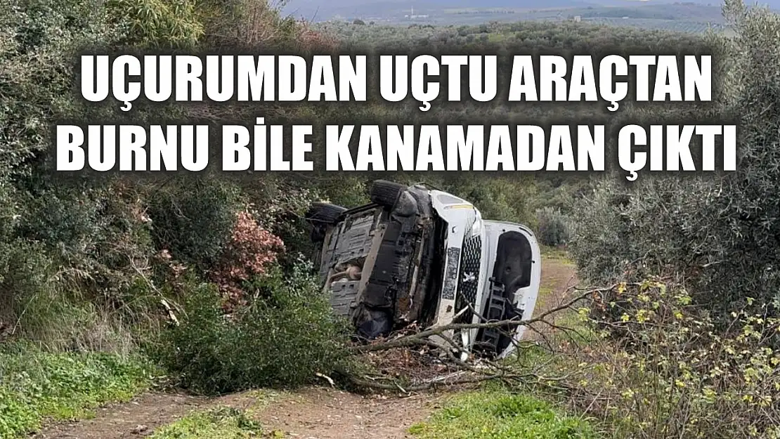 Uçurumdan uçtu araçtan burnu bile kanamadan çıktı