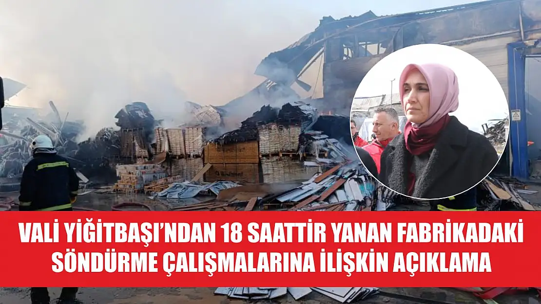 Vali Yiğitbaşı'ndan 18 saattir yanan fabrikadaki söndürme çalışmalarına ilişkin açıklama