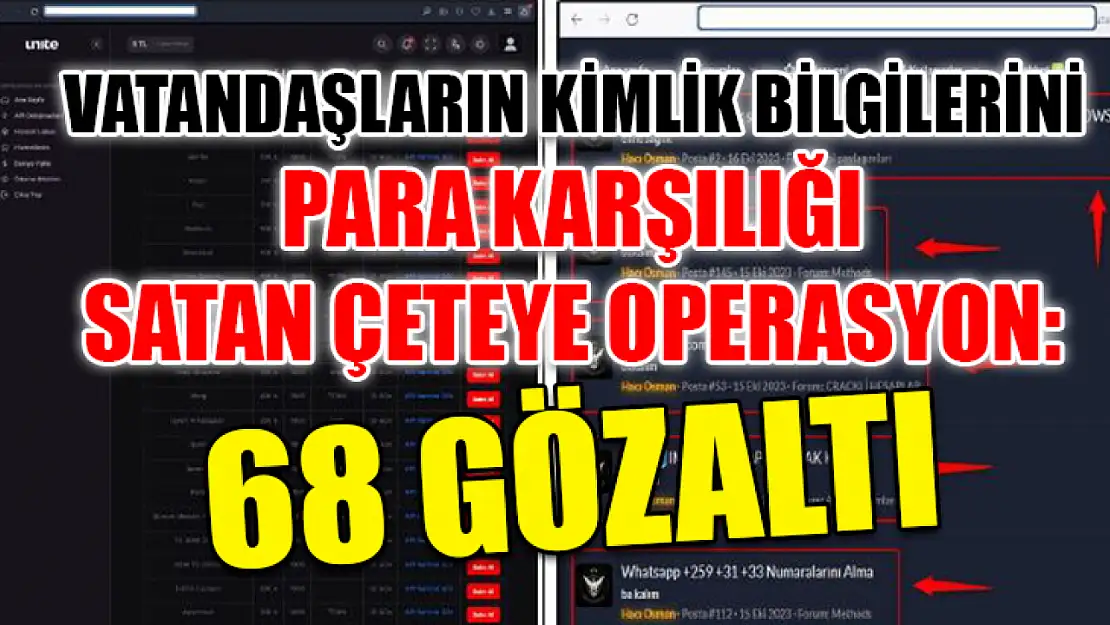 Vatandaşların kimlik bilgilerini para karşılığı satan çeteye operasyon: 68 gözaltı