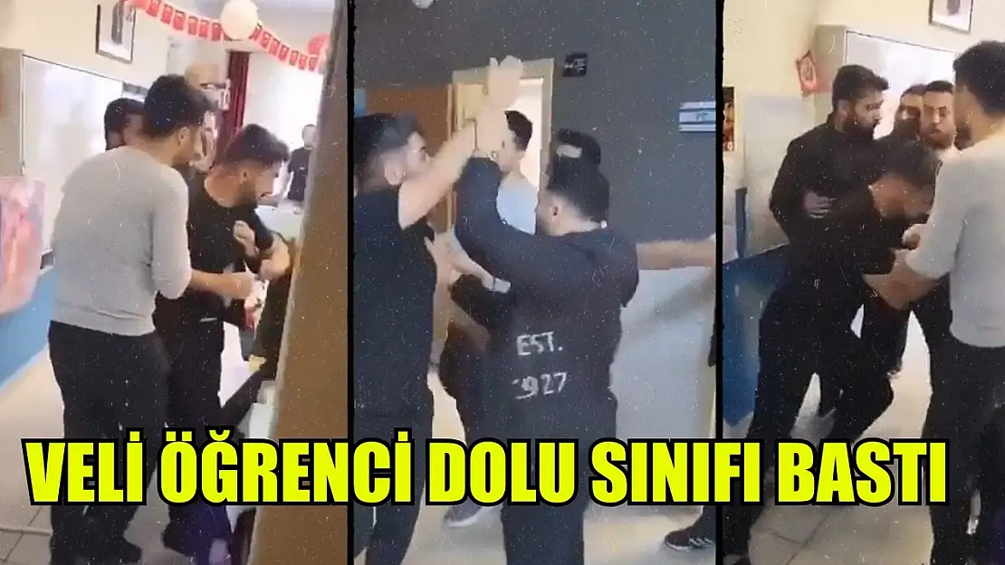 Veli öğrenci dolu sınıfı bastı: O anlar kamerada