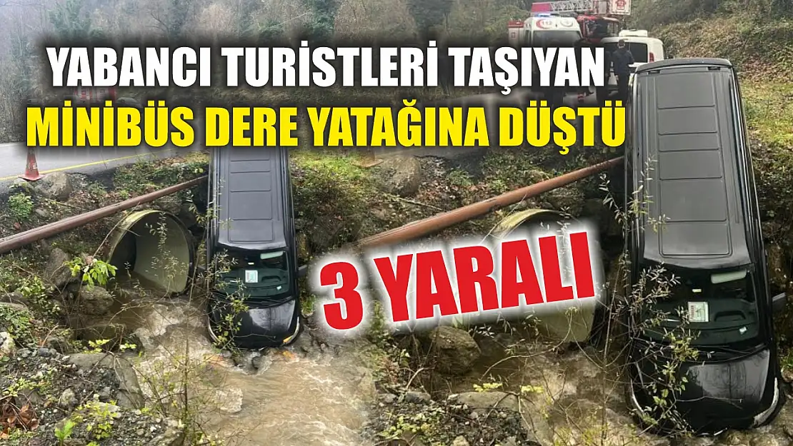 Yabancı turistleri taşıyan minibüs dere yatağına düştü: 3 yaralı