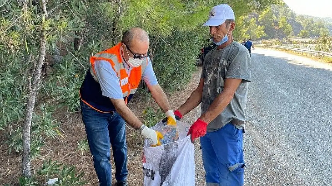 Yangın riskini azaltmak amacıyla çevre temizliği yaptılar