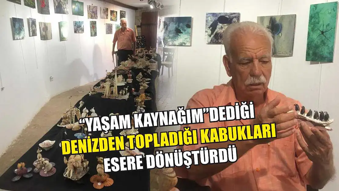 'Yaşam kaynağım' dediği denizden topladığı kabukları esere dönüştürdü