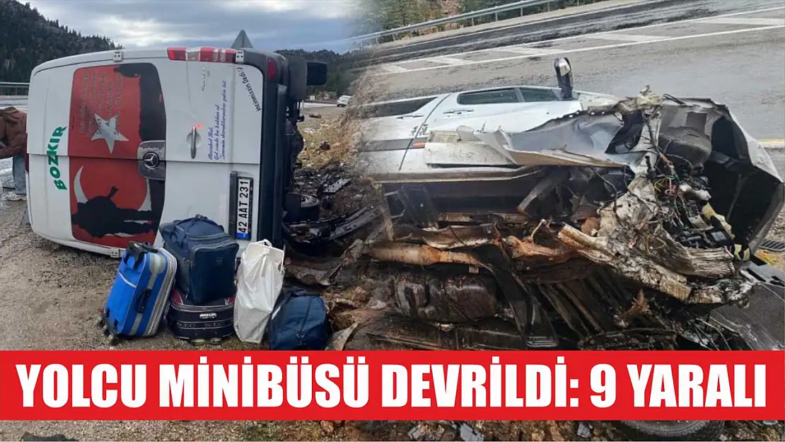 Yolcu minibüsü devrildi: 9 yaralı