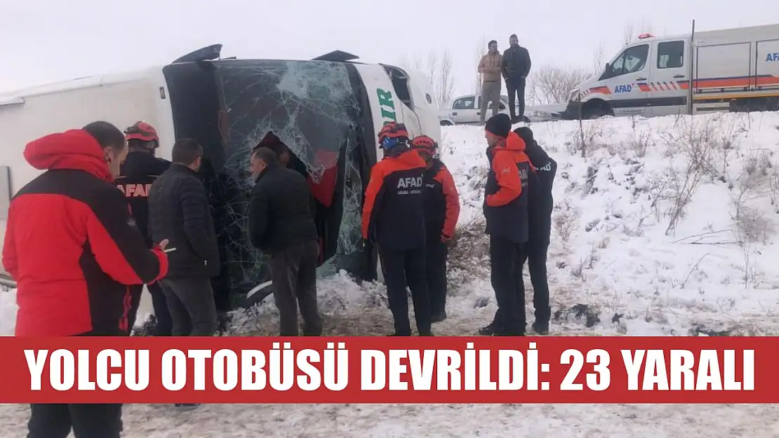 Yolcu otobüsü devrildi: 23 yaralı