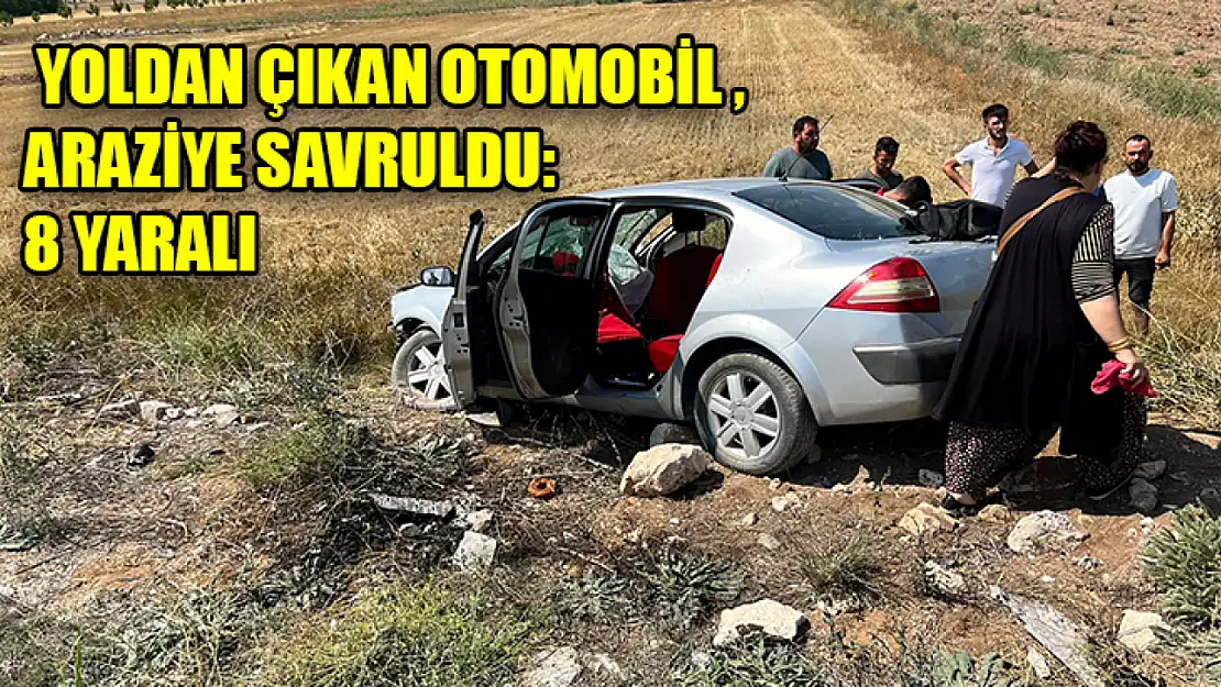 Yoldan Çıkan Otomobil Araziye Savruldu: 8 Yaralı