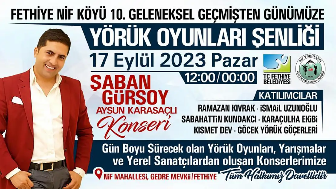 Yörük Oyunları Şenliği 17 Eylül'de