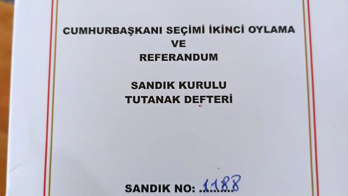 YSK Tutanak Defterinde 'İkinci Tur' İbaresi