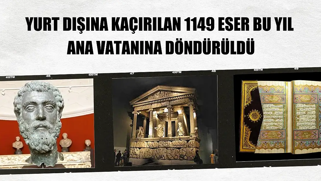 Yurt dışına kaçırılan 1149 eser bu yıl ana vatanına döndürüldü