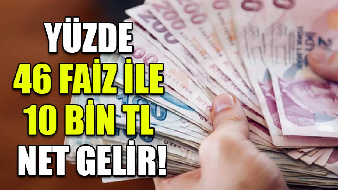 Yüzde 46 faiz ile 10 bin TL net gelir!