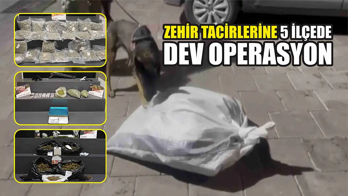 Zehir tacirlerine 5 ilçede dev operasyon