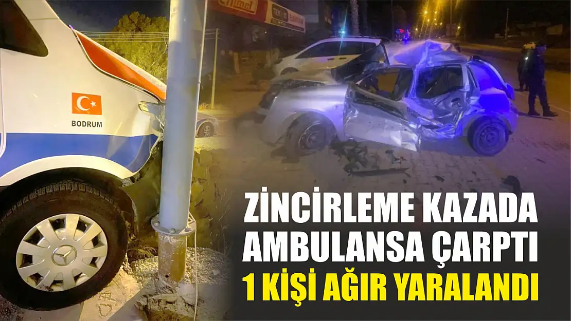 Zincirleme Kazada Ambulansa Çarptı