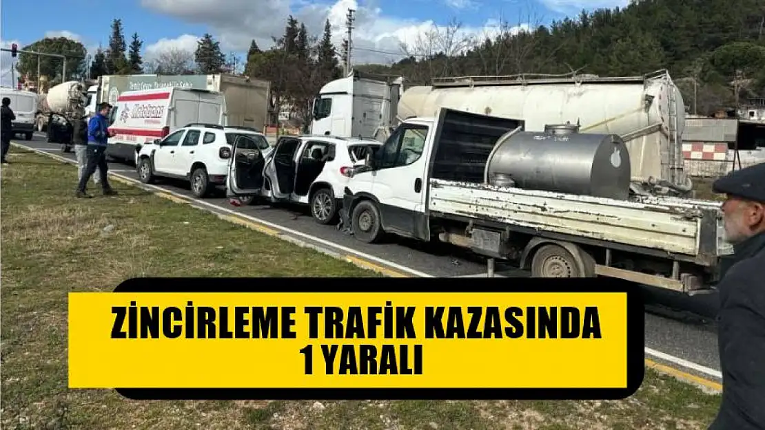 Zincirleme trafik kazasında, 1 yaralı