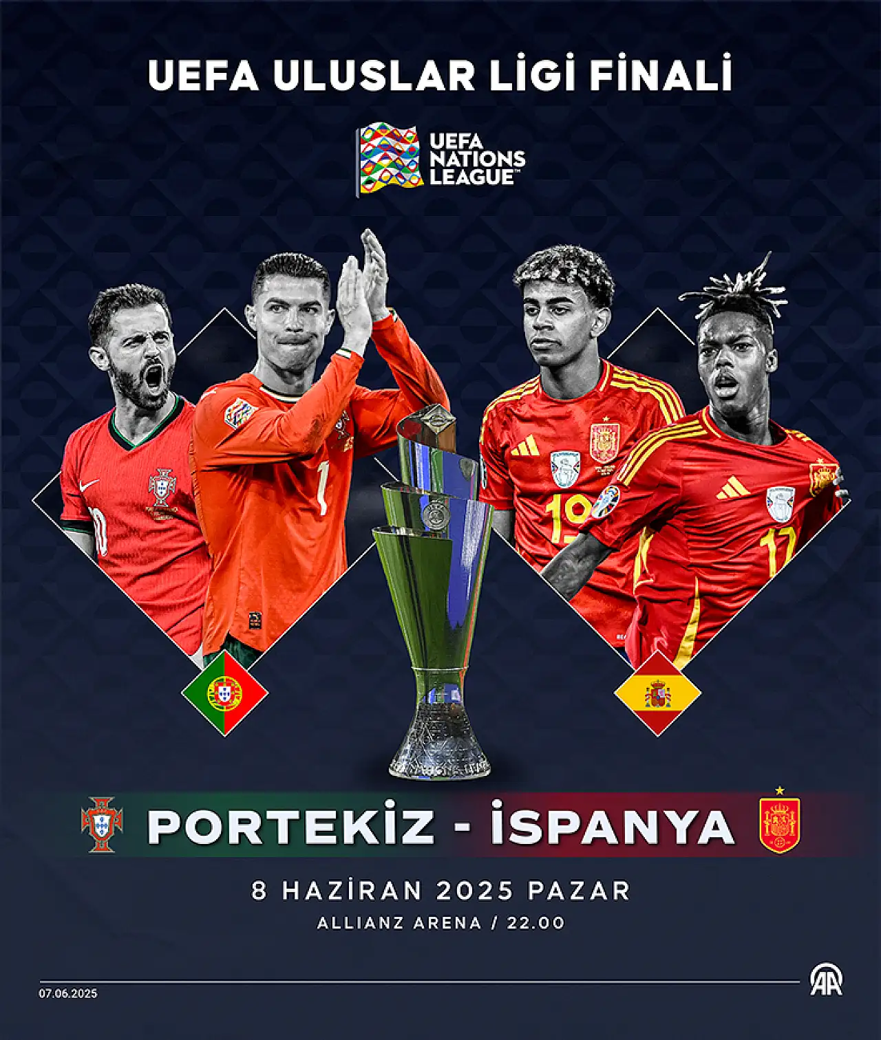 UEFA Uluslar Ligi şampiyonu yarın belli olacak