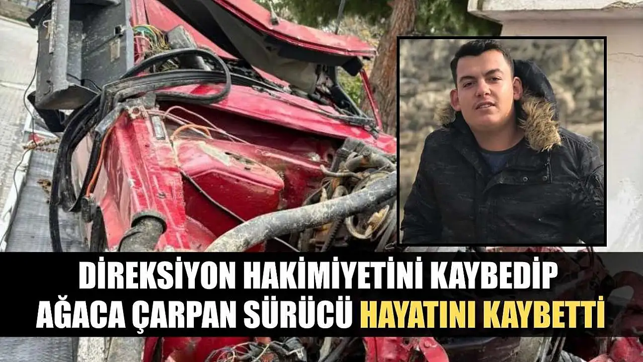 Direksiyon hakimiyetini kaybedip ağaca çarpan sürücü hayatını kaybetti
