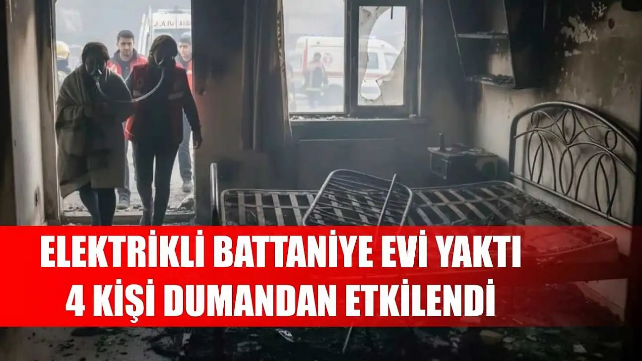 Elektrikli battaniye evi yaktı: 4 kişi dumandan etkilendi