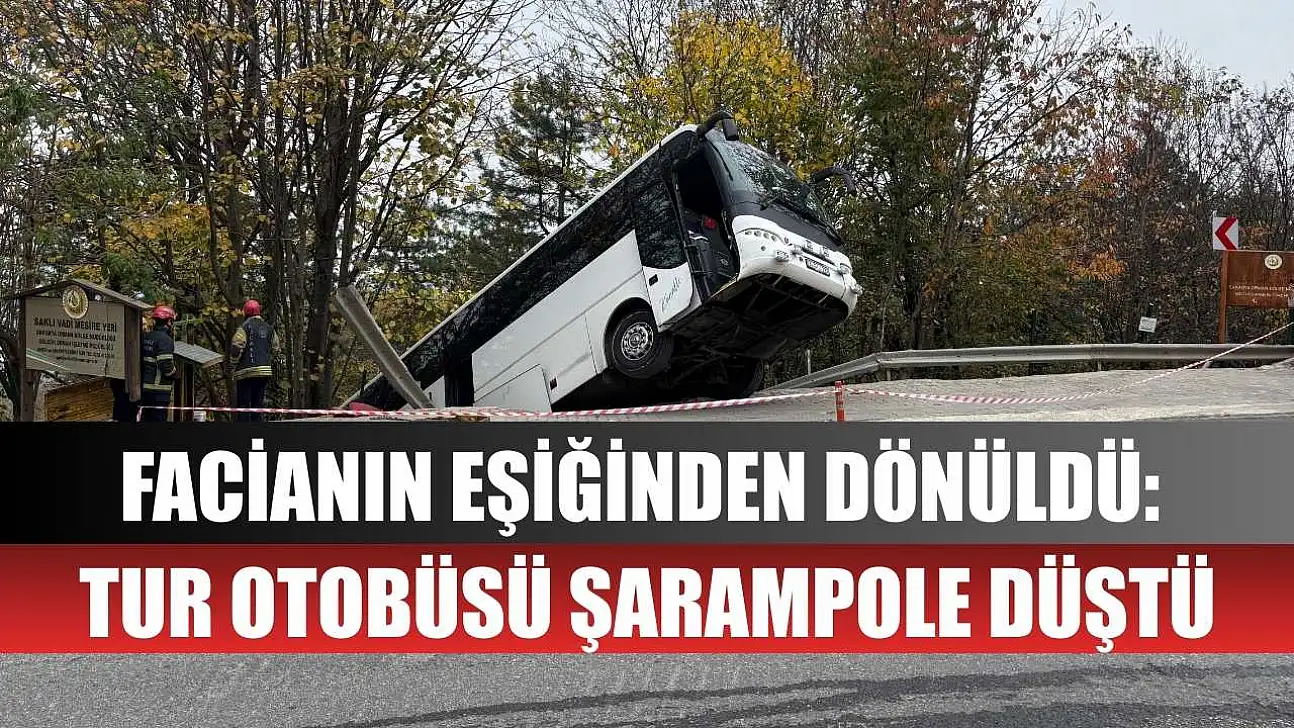 Facianın eşiğinden dönüldü: Tur otobüsü şarampole düştü