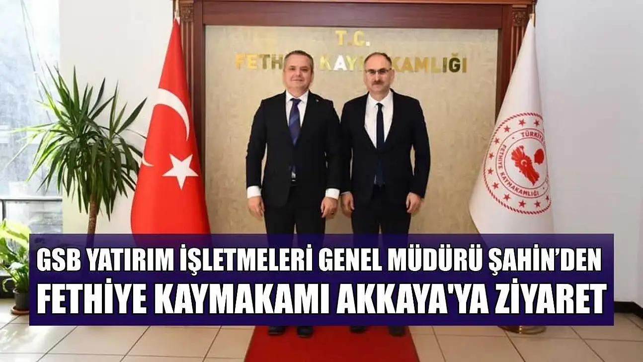 Gençlik ve Spor Bakanlığı Genel Müdürü Şahin'den Fethiye Kaymakamı Akkaya'ya ziyaret