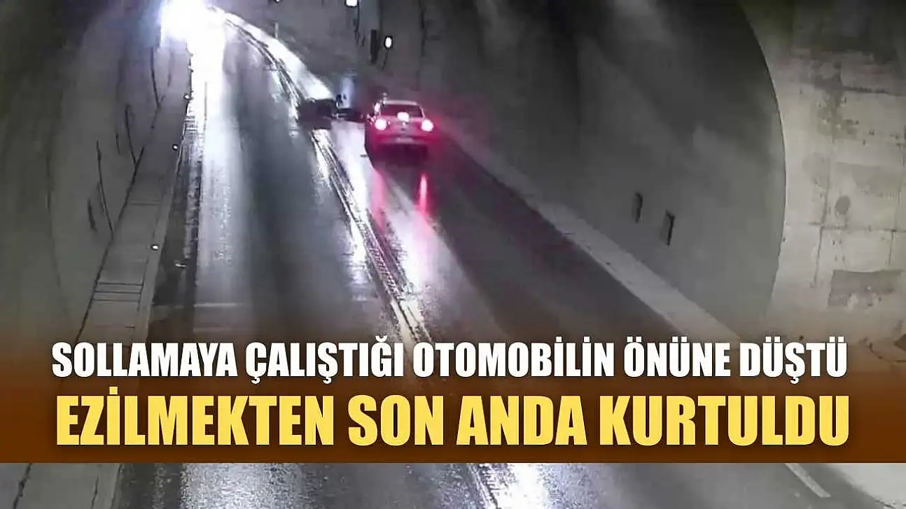 Sollamaya çalıştığı otomobilin önüne düştü, ezilmekten son anda kurtuldu