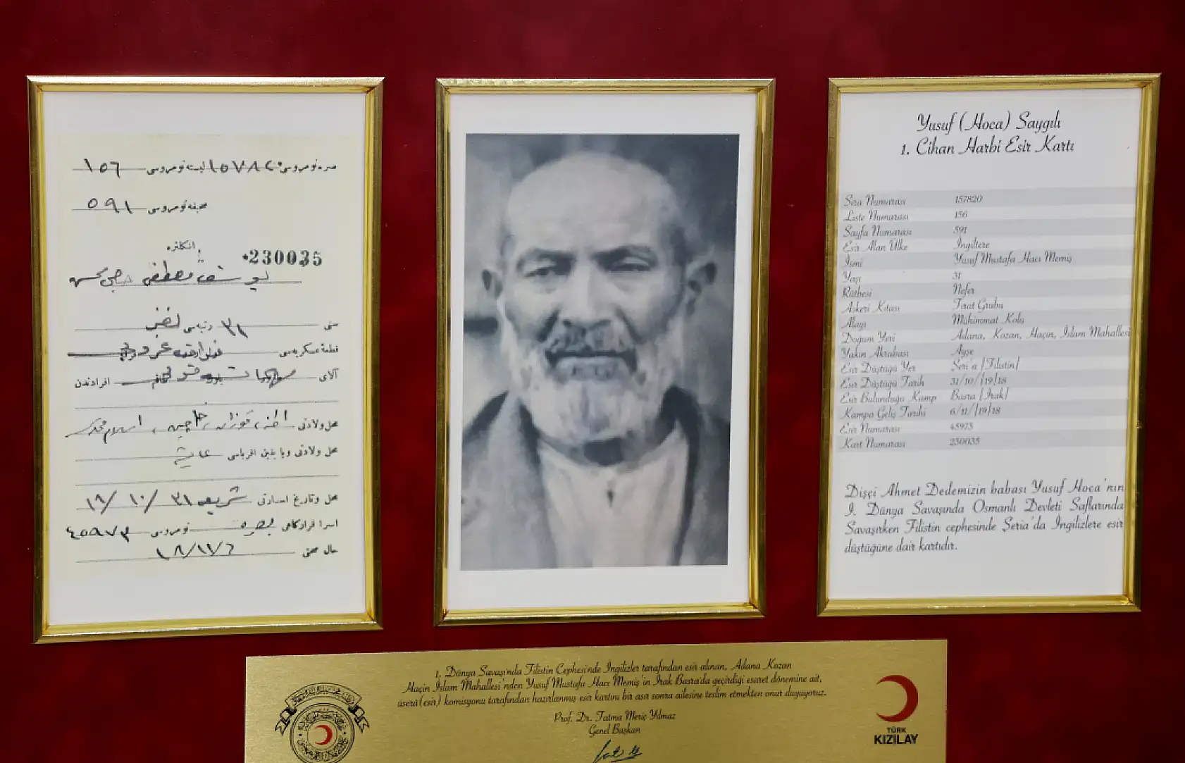 Filistin'de esir düşen dedesinin 107 yıllık mektubuna ulaştı